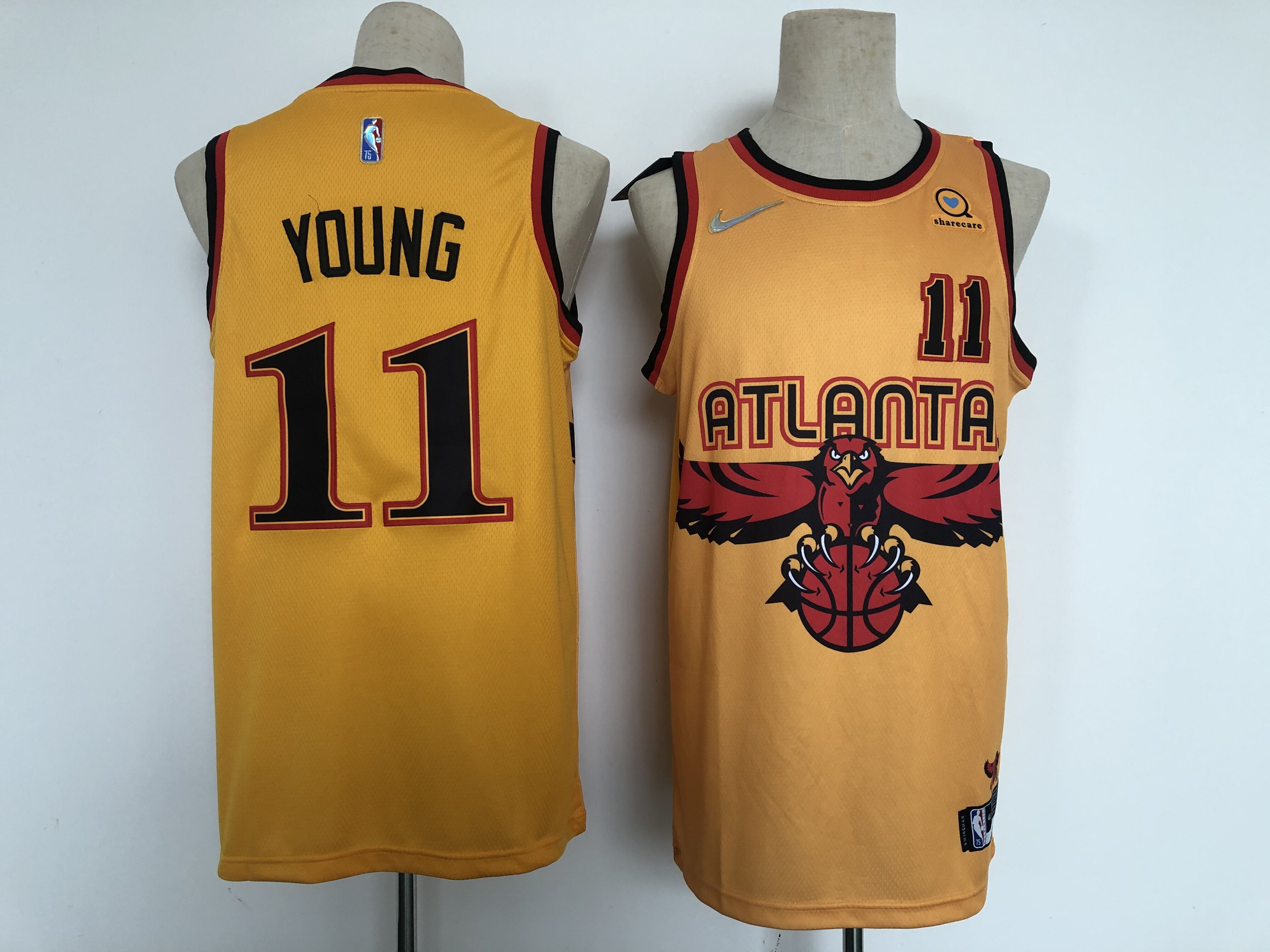 Men Atlanta Hawks #11 Young Yellow 2022 City Edition Nike NBA Jersey